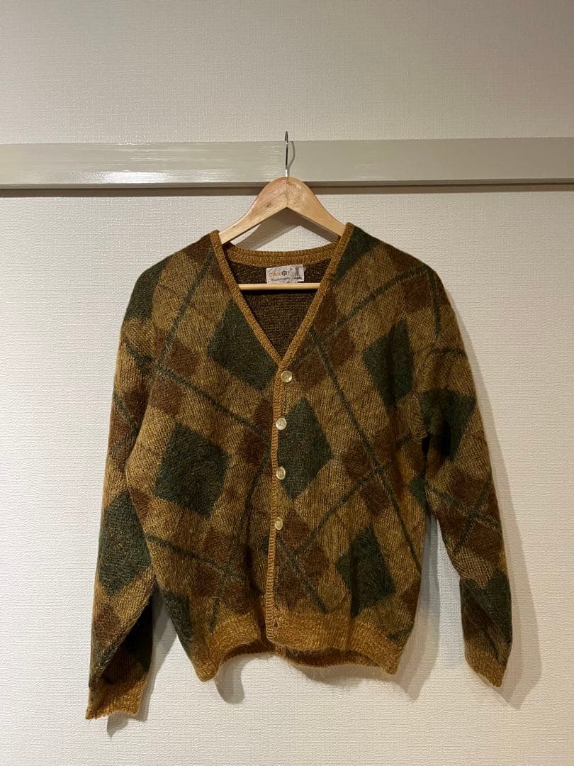 60sモヘア・ヴィンテージ・アーガイルカーディガン 楽天市場】60s USA製 ビンテージ ☆ アーガイル モヘア 長袖 ニット
