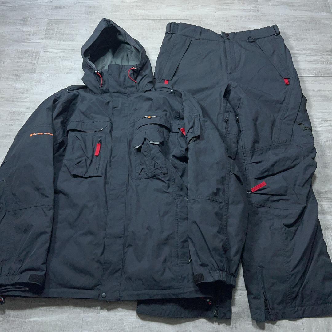 お買い得★ 大きいサイズ CSB スキーウェア メンズ XL-XXL相当 黒 スノーボードウェア 上下セット レディース スキーウェア メンズ