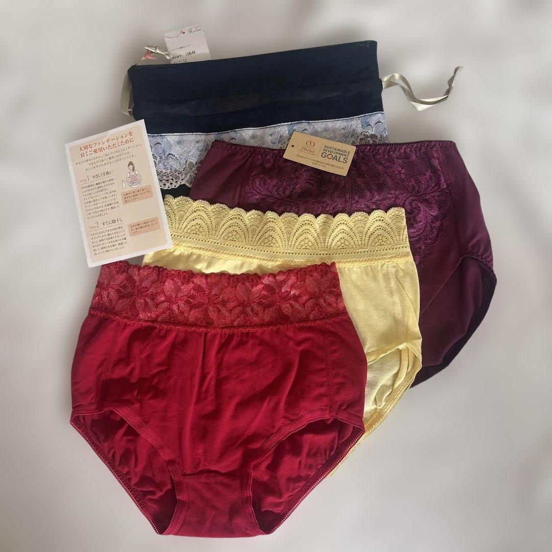 新品【ダイアナ】ショーツLLサイズ 3点セット売り　巾着袋付き ダイアナ オンラインショップ / 【特別価格】ショーツハッピーセット 3