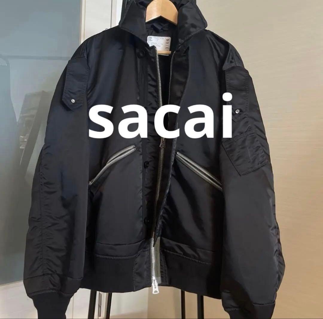 最終】sacai MA-1 メンズ ブラック 黒 フライトジャケット アウター