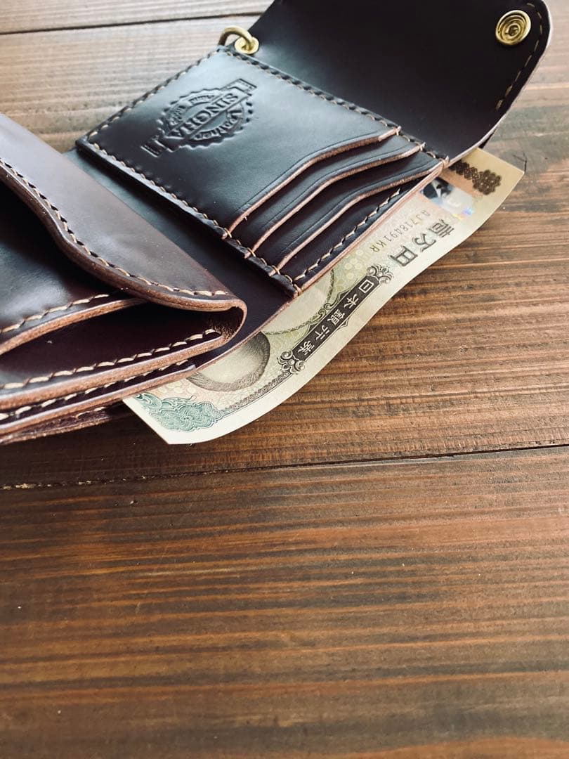 ブルガロ】TS03-76ショートトラッカーウォレット&真鍮チェーン付き