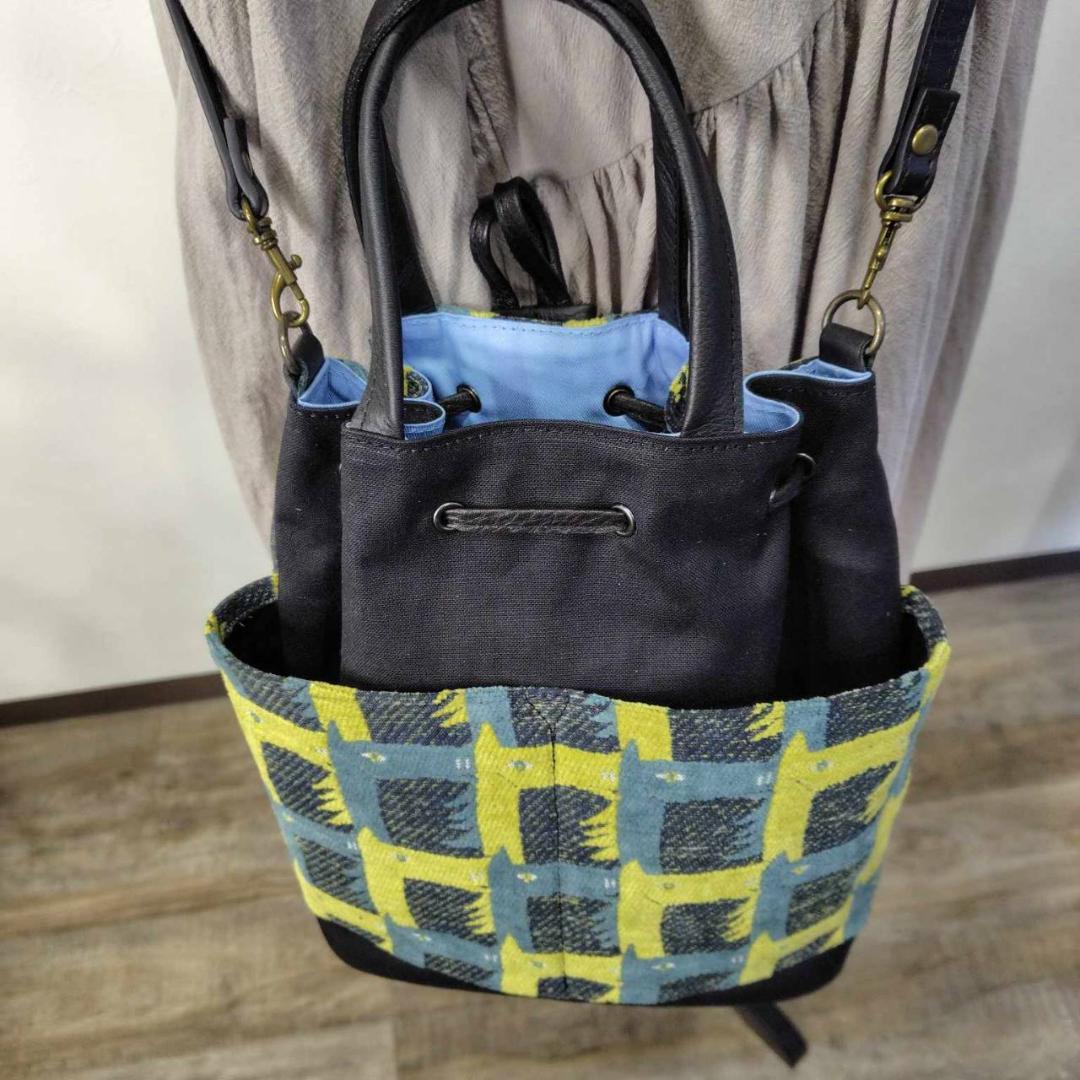 ピュウチャン様 /thoroughbredサラブレットネイビー/巾着Lサイズ