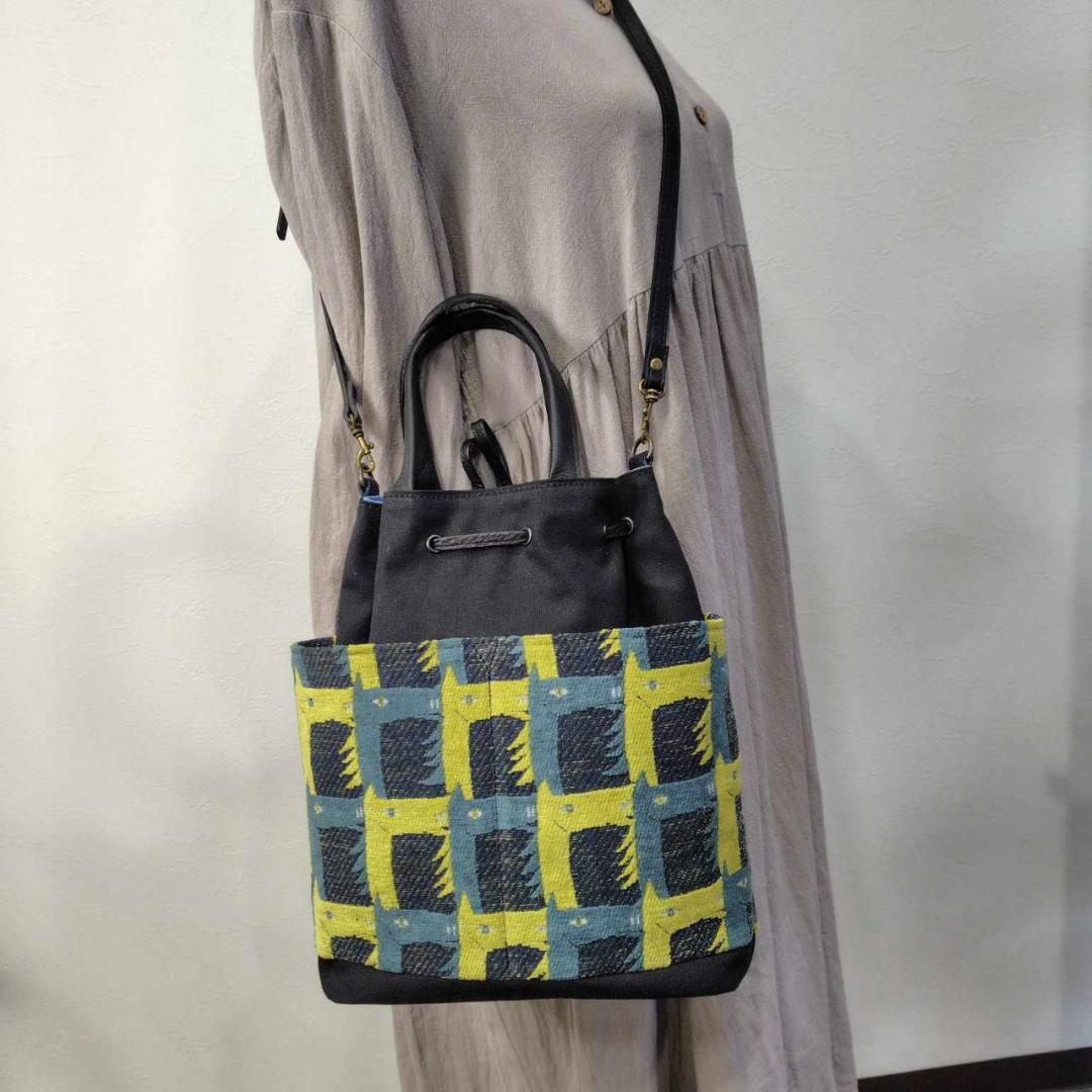 ピュウチャン様 /thoroughbredサラブレットネイビー/巾着Lサイズ