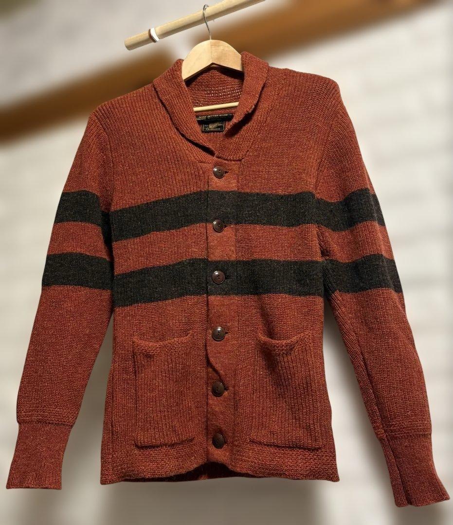 PHIGVELフィグベル ウールニットショールカラーカーディガンMユーズドh