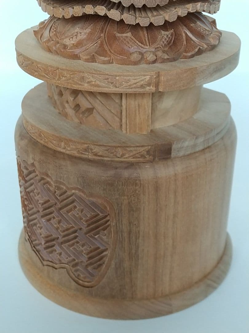 台座のみ 立像用【大】#492 背切 円型 ◆白檀 木彫 仏像付属品