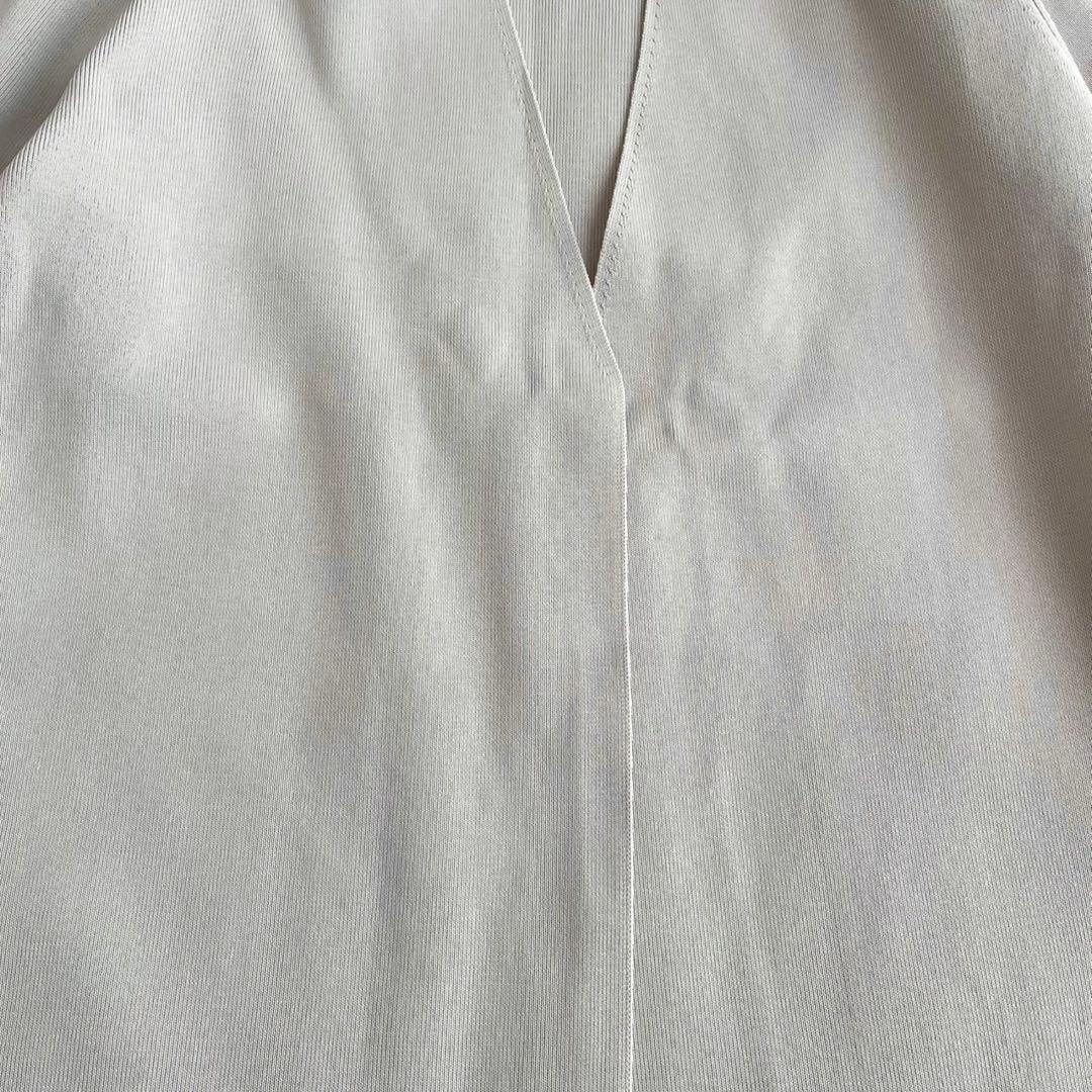 【新品タグ付】ソージュ　ロングニットジャケット　ライトグレー　ロング丈