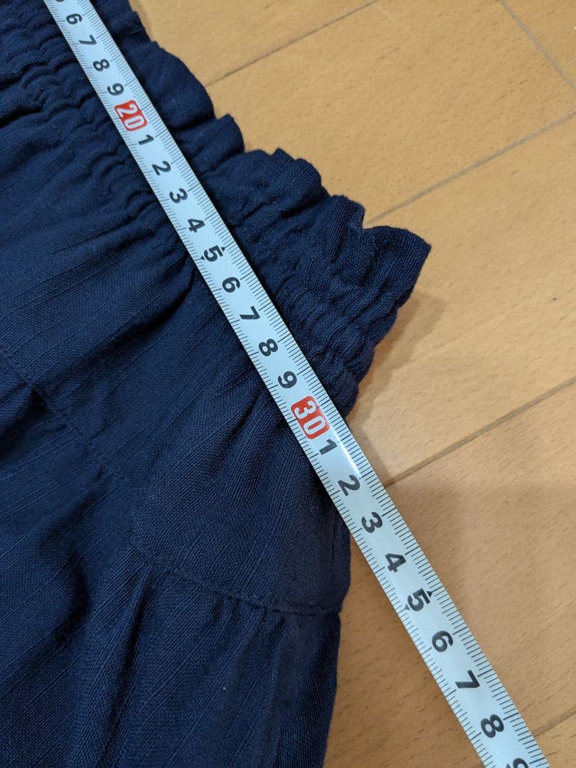 久留米絣 手織り ネイビー フレアスカート 切り替え 藍暦 AIGOYOMI