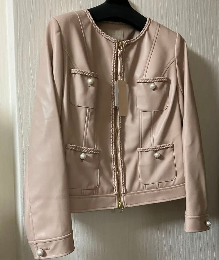 新品タグ付 ローズティアラ フェイクレザージャケット 42