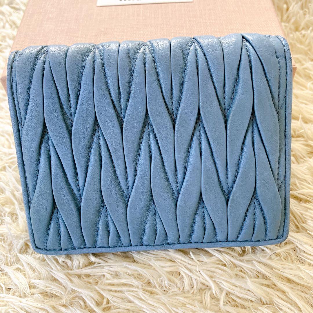 箱付✨ミュウミュウ 二つ折り財布 ビジュークリスタル マテラッセ