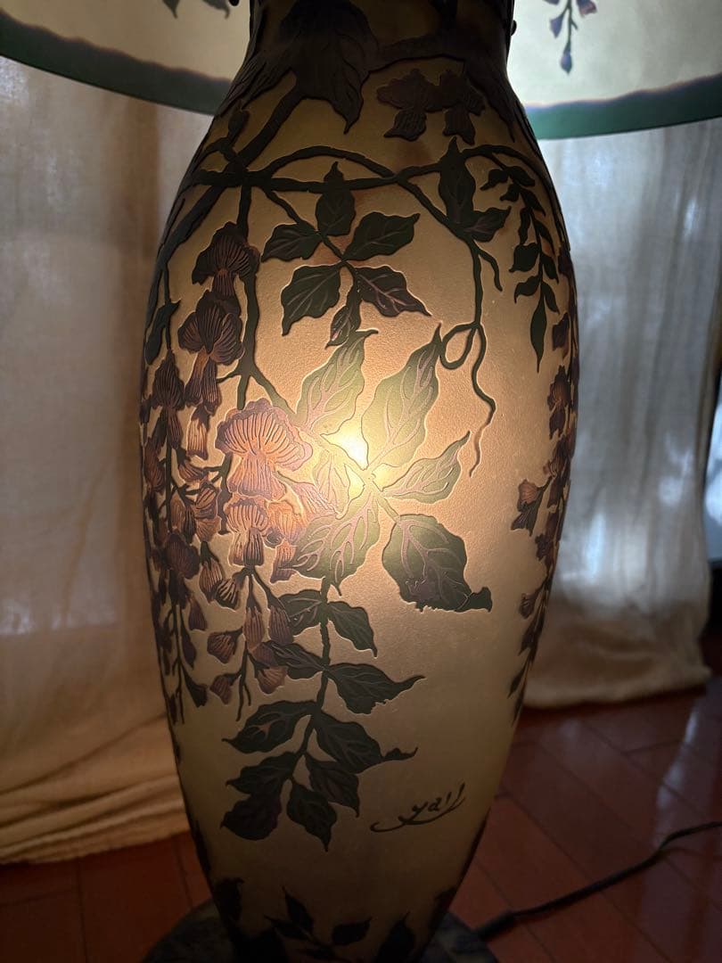 【美品】テーブルランプ　ガレ工房　照明　ランプ　アール・ヌーヴォー