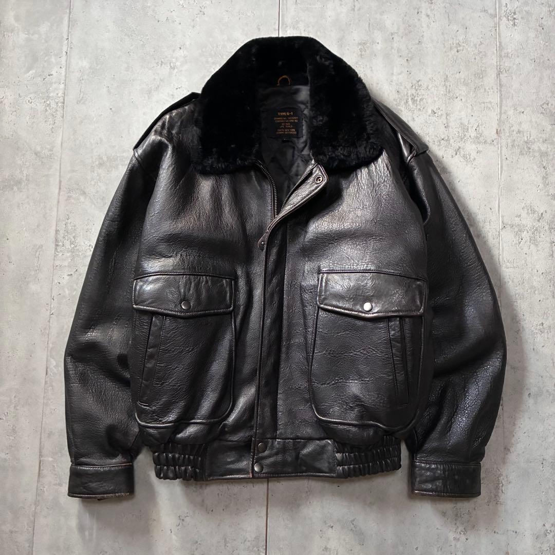 air force G1 羊革 フライト レザージャケット ファー取外し可 L