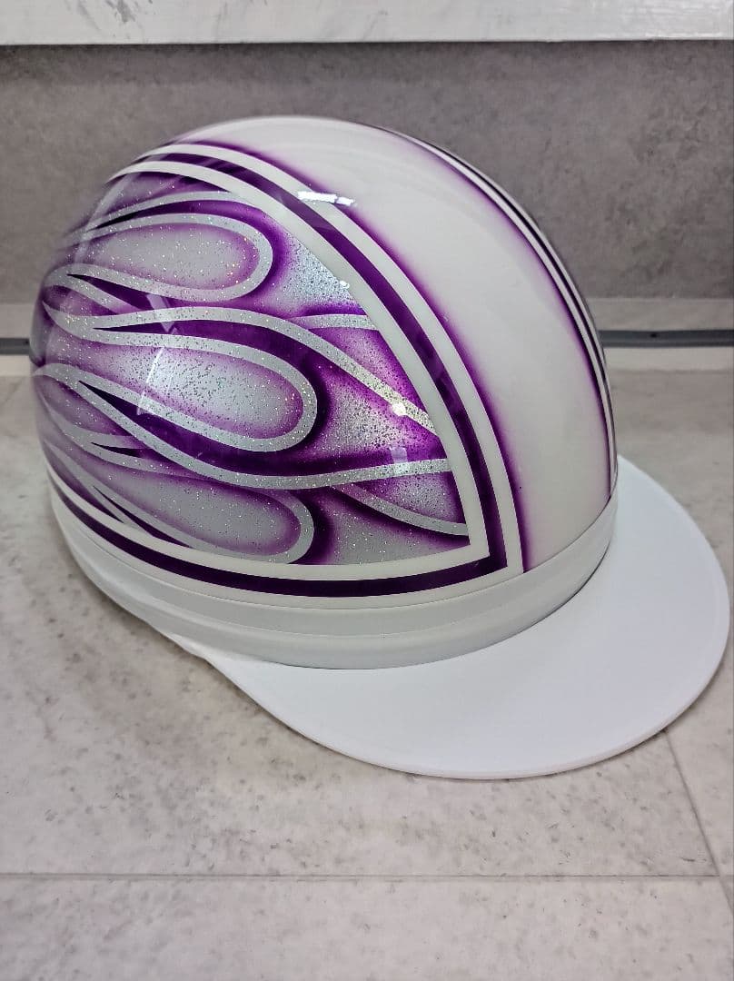 カスタムコルク半　白✘Candyパープルファイヤー　七色ラメ カスタムコルク半 Candyパープルラップ✘白富士日章 七色ラメ - メルカリ