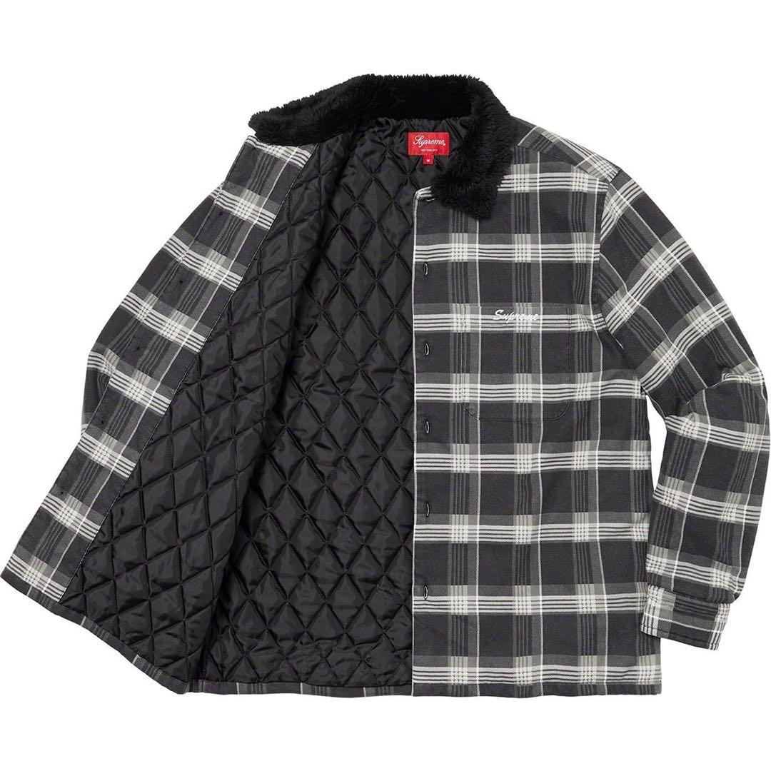 Supreme Faux Fur Collar Flannel Shirt - メルカリ