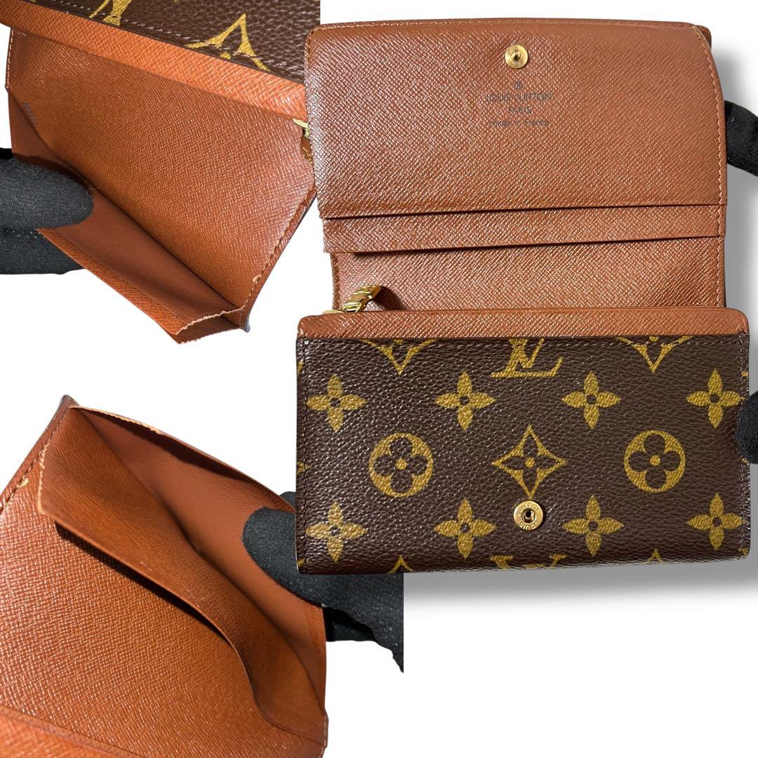 ルイヴィトン 二つ折り財布 ポルトモネビエトレゾール ファスナー
