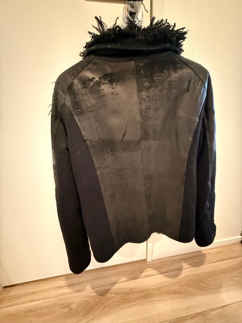 l*x様 FAGASSENT レザーコンビジャンパー - メルカリ