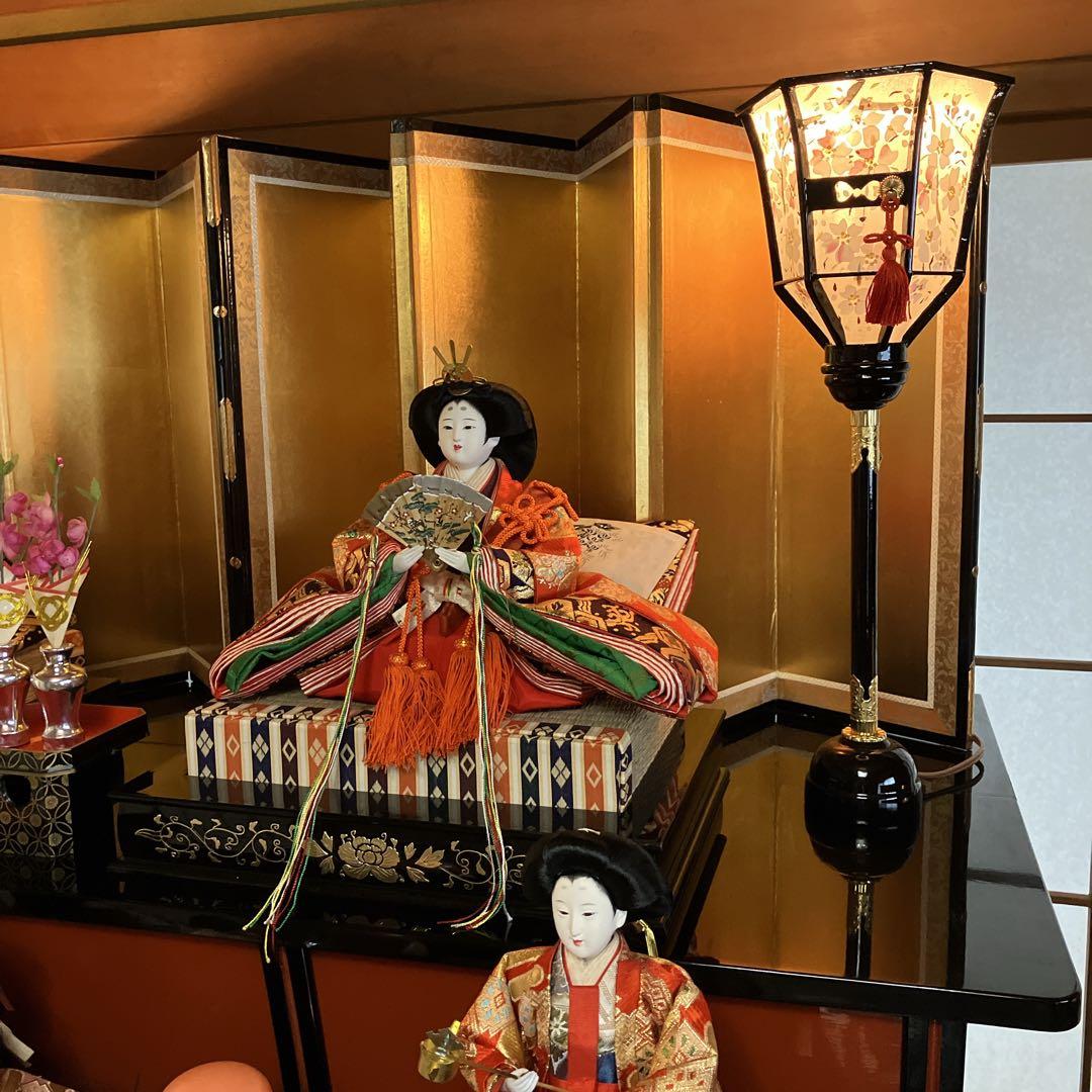 ①高級雛人形 7段40号 木製黒塗り 【①②③同時購入限定】