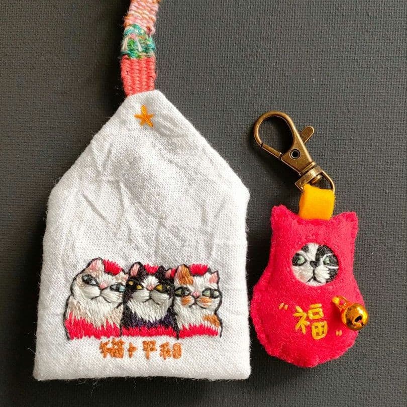 ク*。様 猫の刺繍　てぼら年越しセット 楽天市場】刺繍キット nekogao 刺繍ブローチ へそ天（単位:1セット