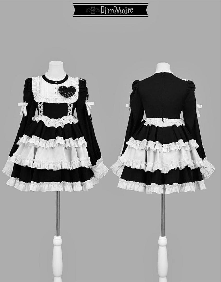 DimMoireフリルに埋もれて見る悪夢ドレス/Black×White - メルカリ