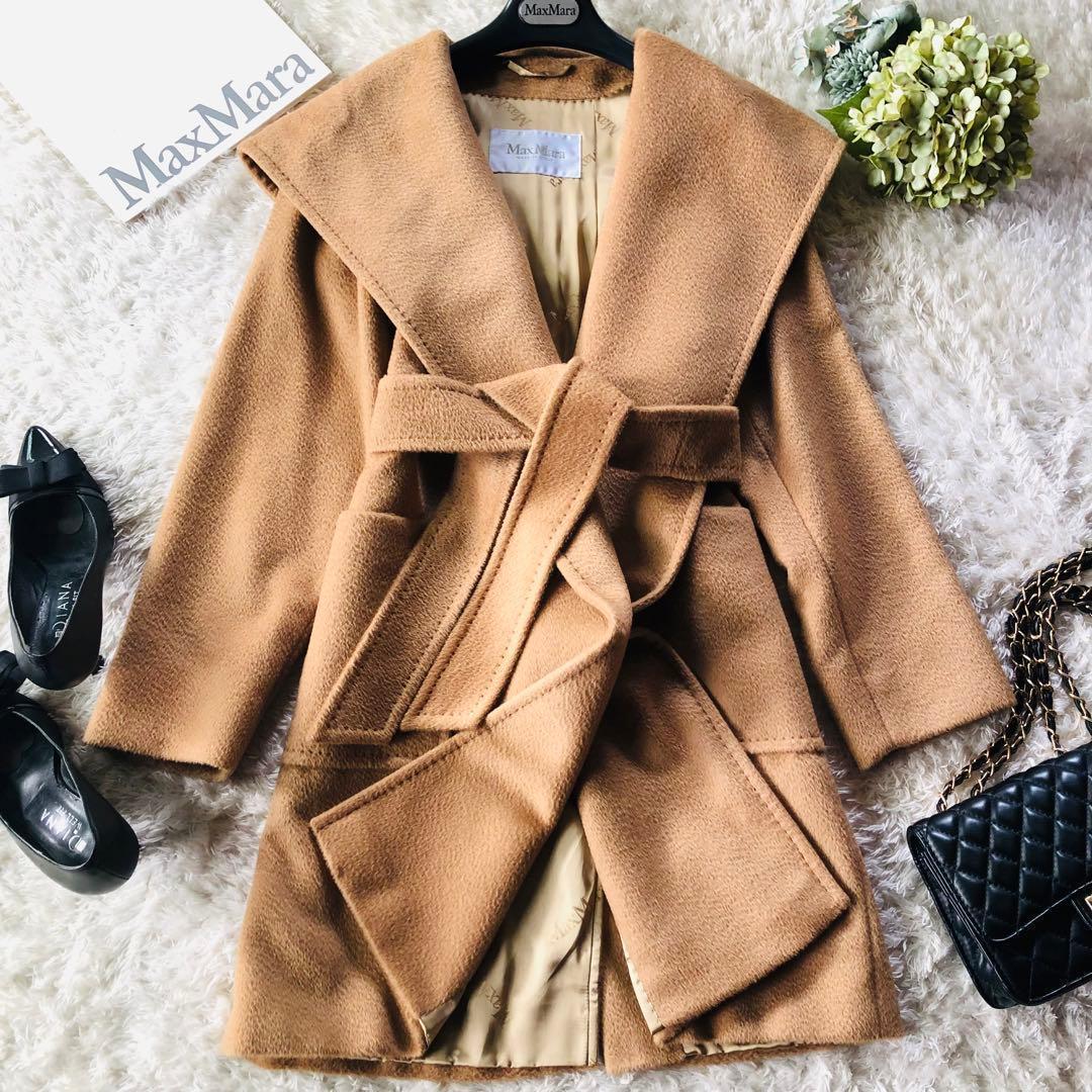 近年モデル✨極品 マックスマーラ リアルトコート キャメル100% 白タグ