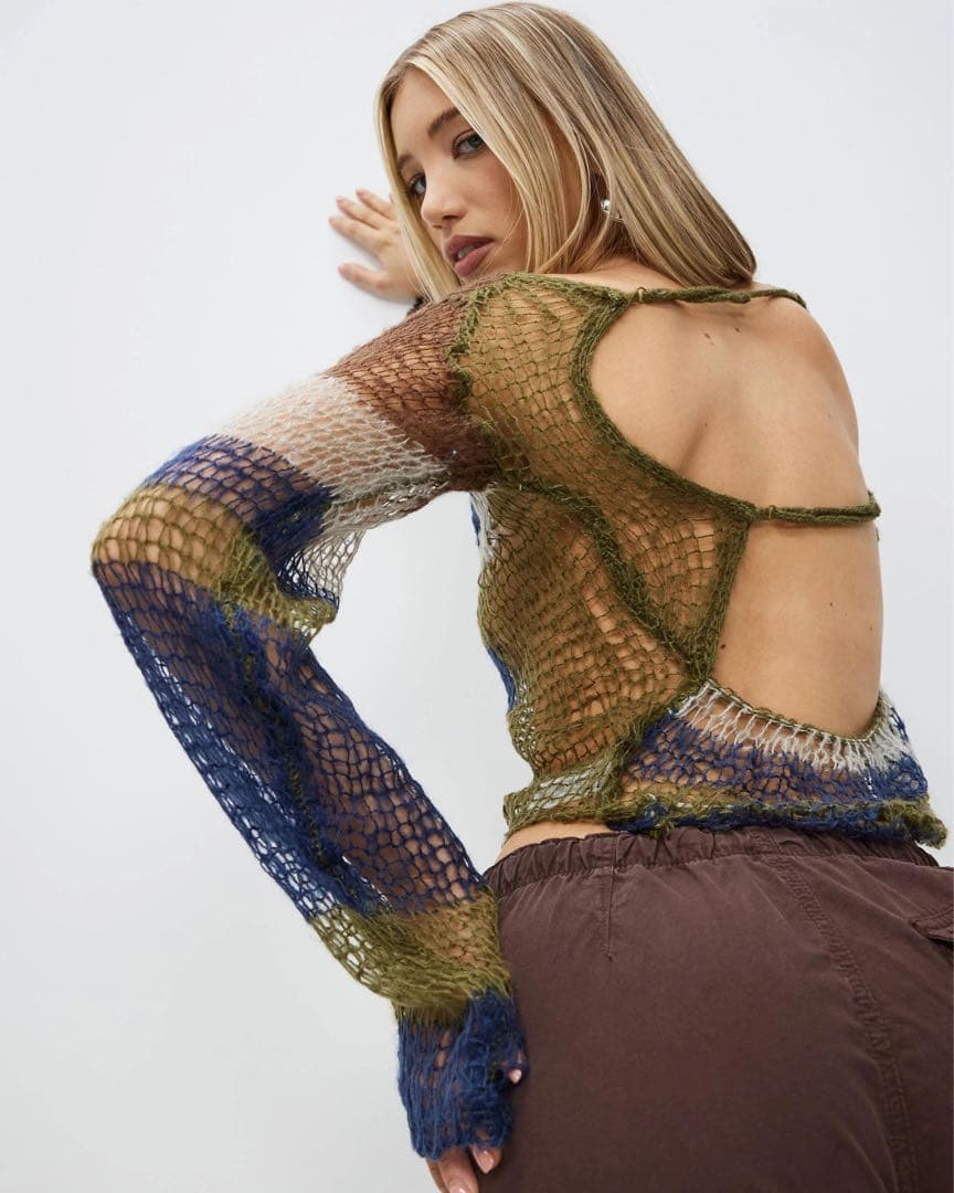 jaded london メッシュ ニット ハンソヒ ジェイディッドロンドン