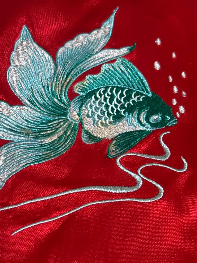 IOLANI イオラニ スカジャン 赤と銀 金魚刺繍 - メルカリ