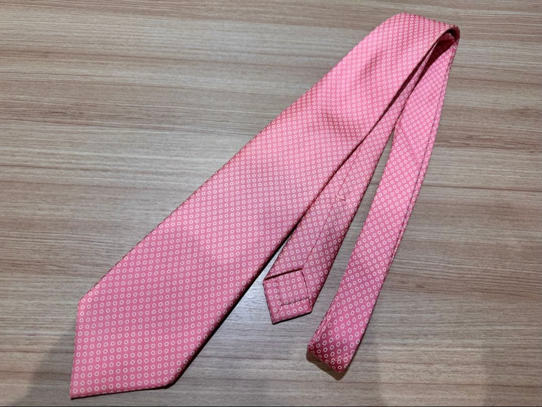 E. Marinella ピンク 円形模様 ネクタイ　未使用品