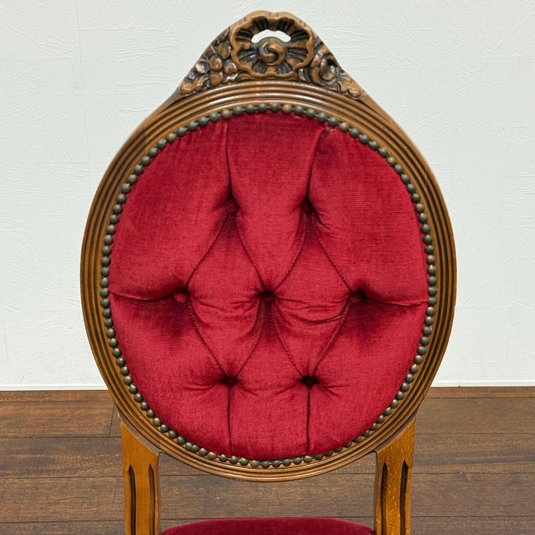 H22K2b イタリア アンティーク調 猫脚 ダイニングチェア ロココ調 鋲