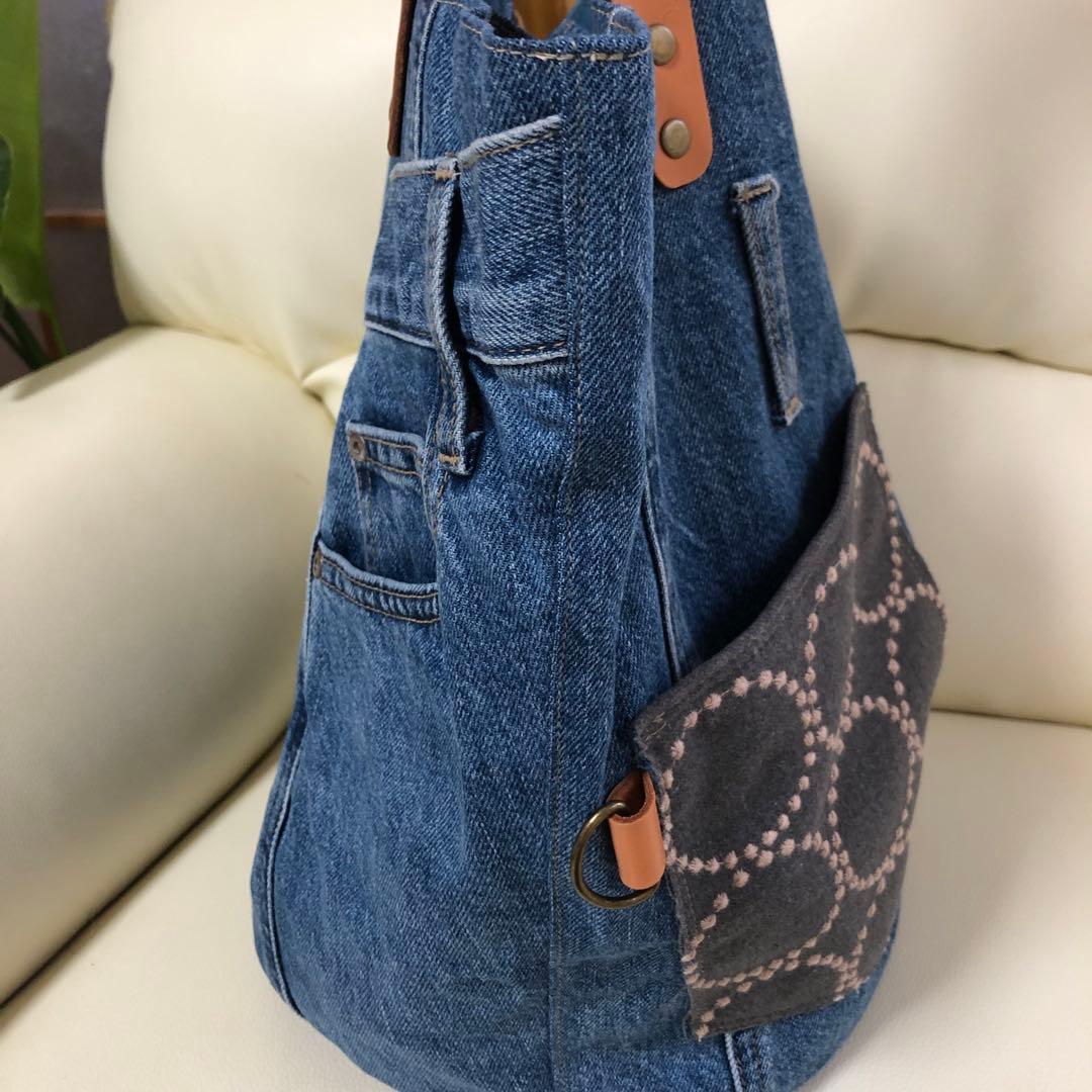 ミナペルホネン ＊ハンドメイド　Poco bag 《タンバリン》リメイクデニム