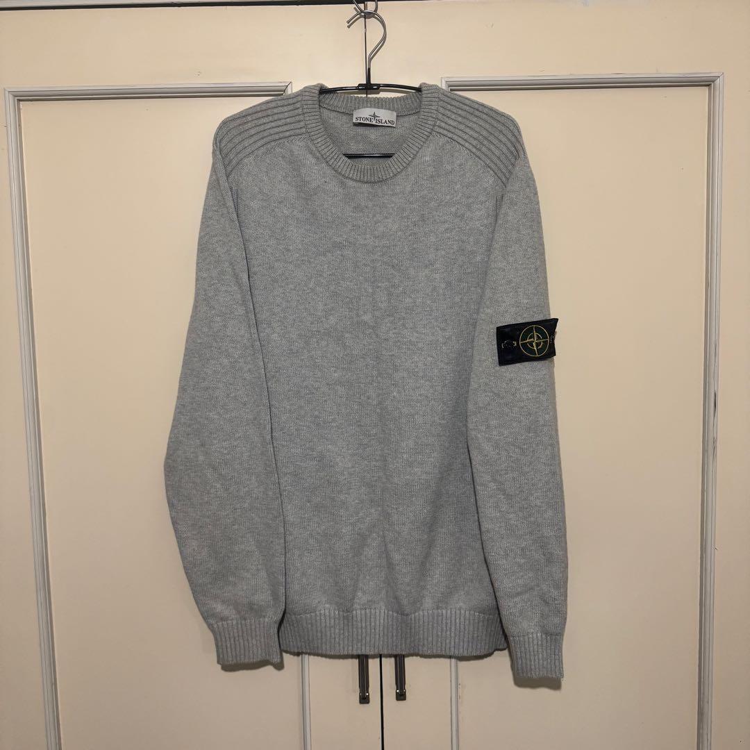 STONE ISLAND グレー ニットセーター - メルカリ