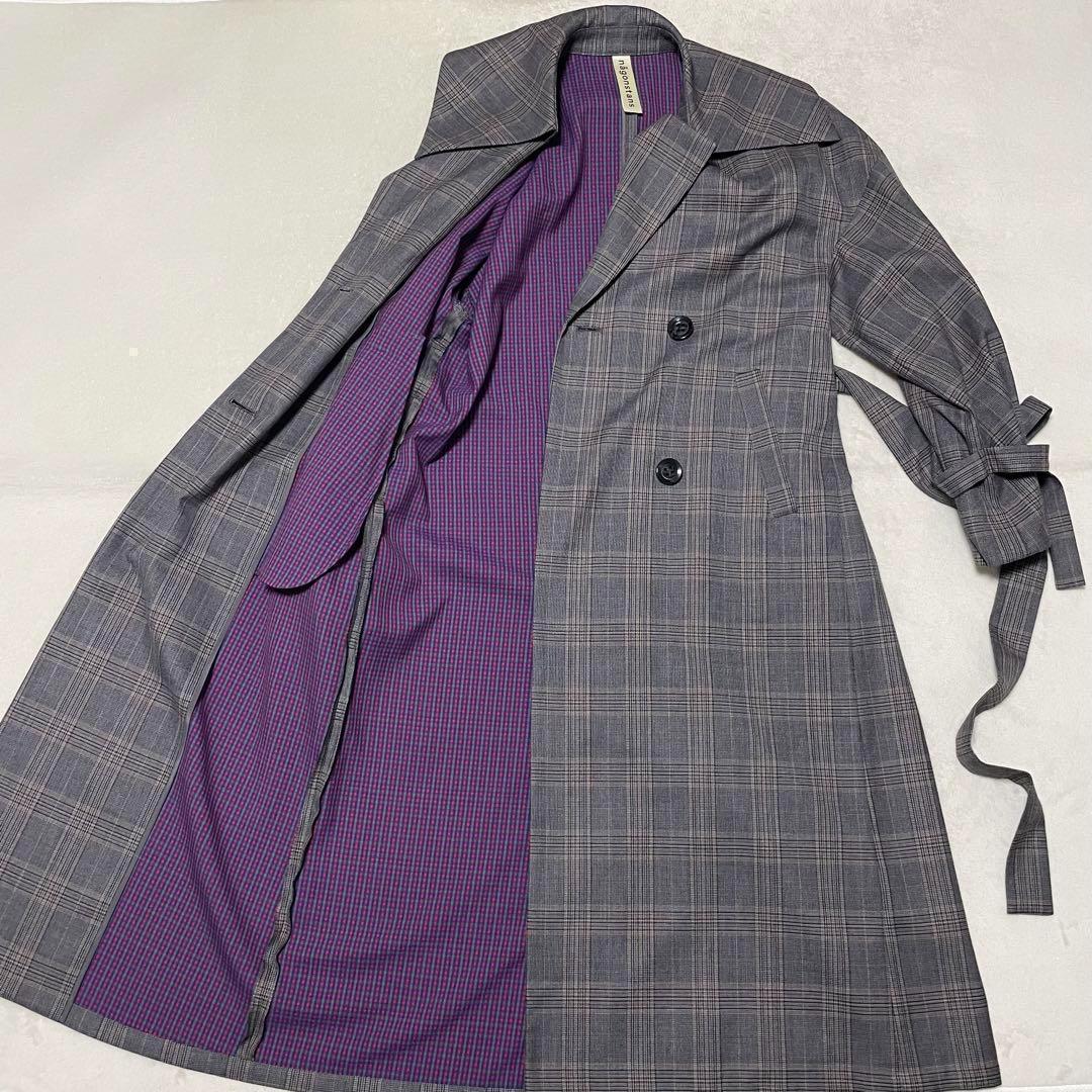 687 希少•新品nagonstansトレンチコート チェック柄 グレー 38 - メルカリ