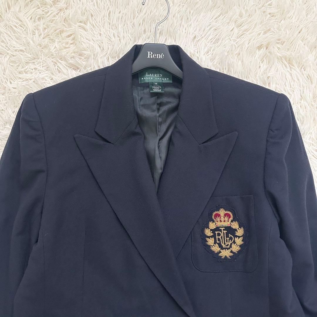 ローレンラルフローレン　大きいサイズ　紺ブレ　金ボタン　エンブレム　USA製