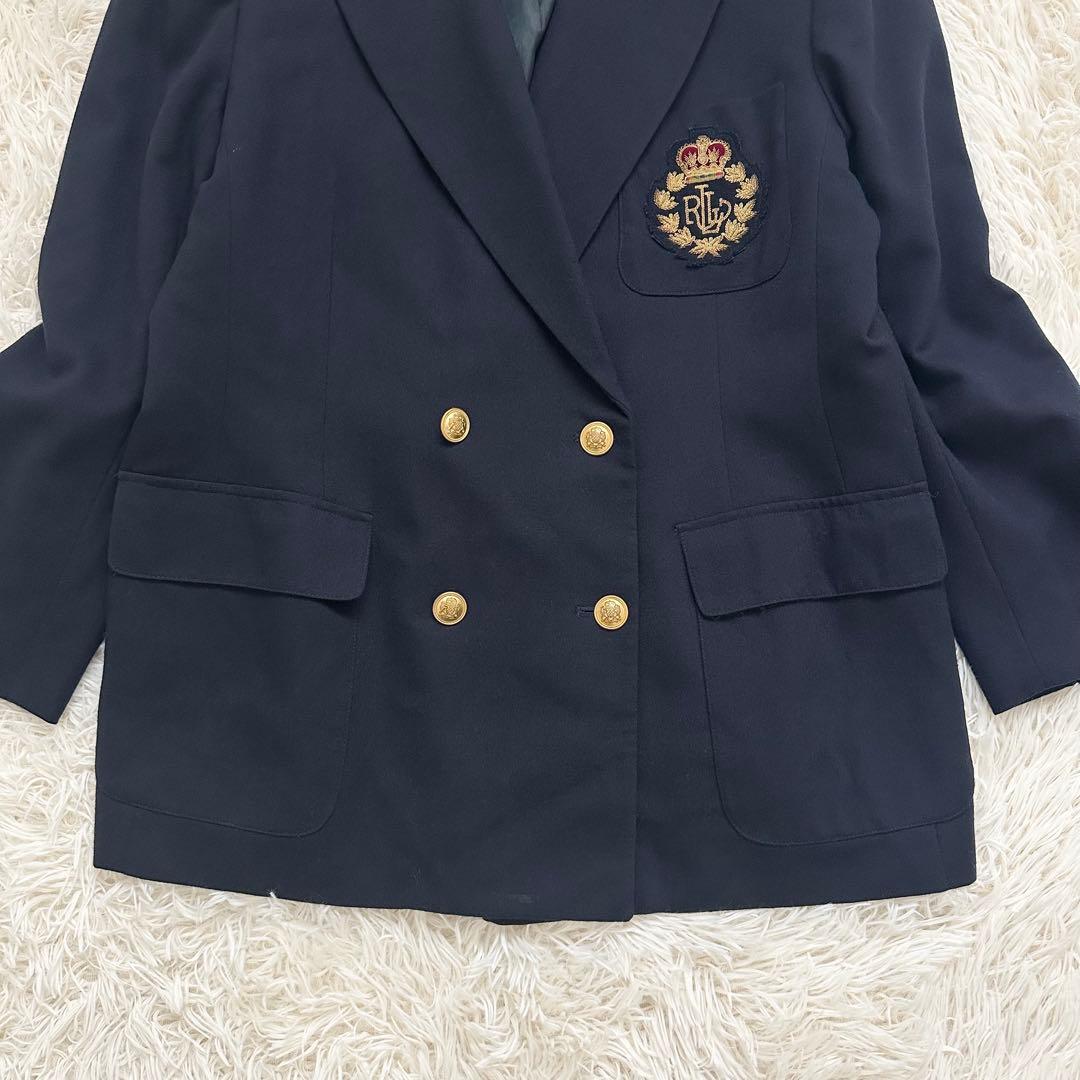 ローレンラルフローレン　大きいサイズ　紺ブレ　金ボタン　エンブレム　USA製