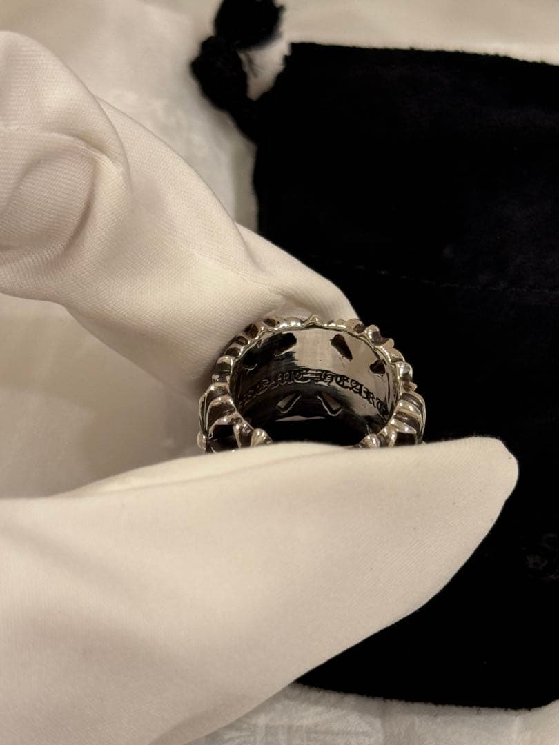 あ　CHROME HEARTS セメタリークロスリング シルバー US6号