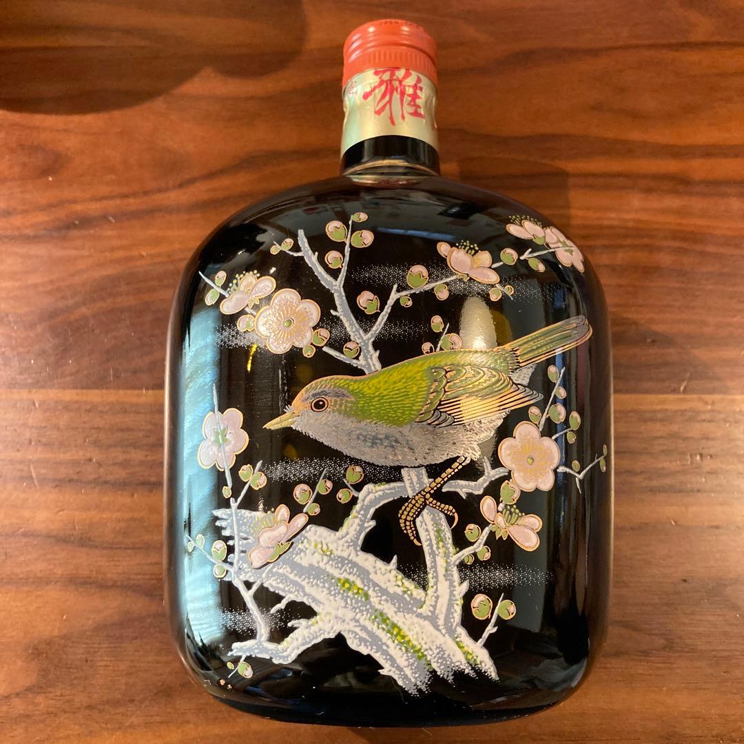 サントリー ウイスキー アートボトル オールド 空瓶 梅に鶯 - メルカリ