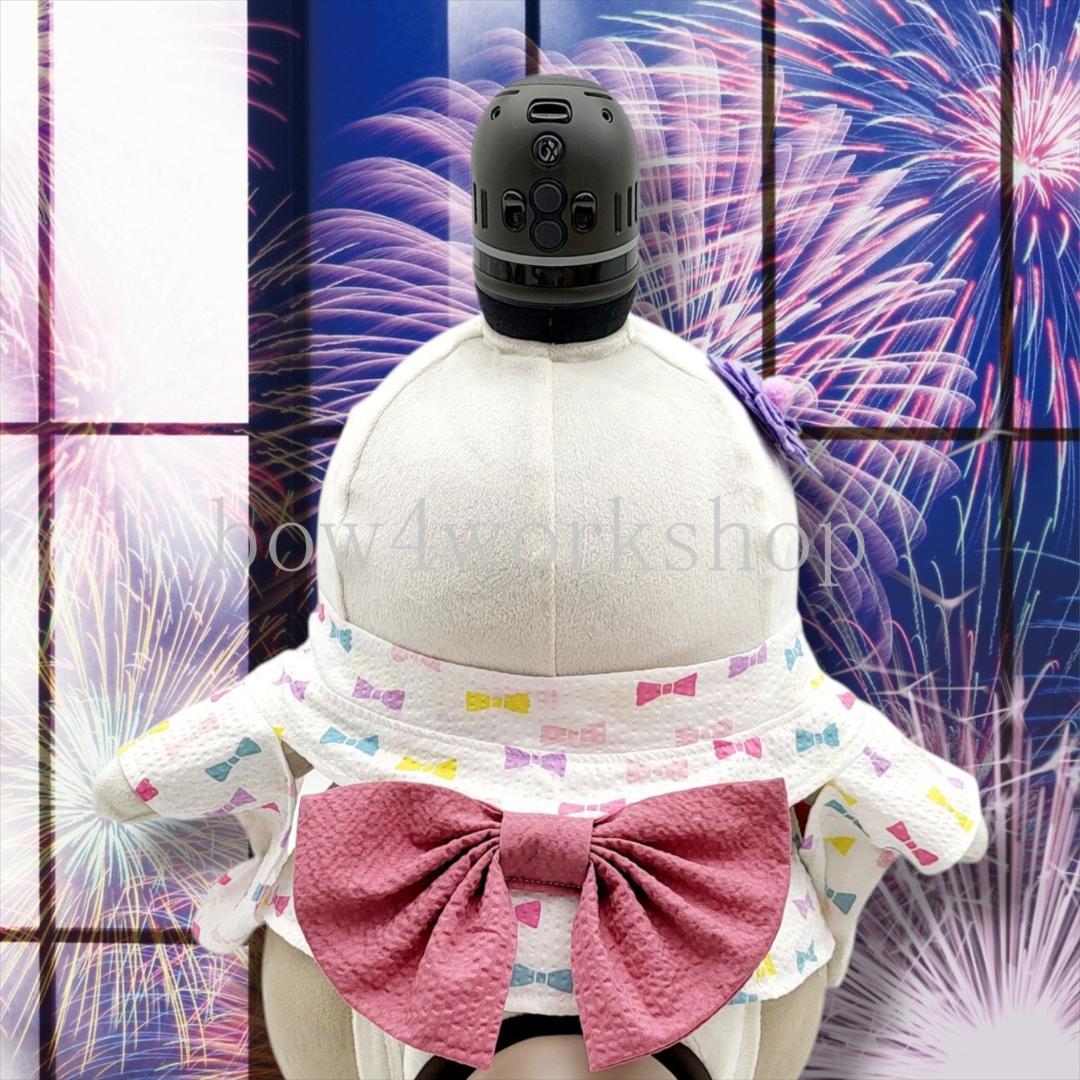 ラボット LOVOT ラボットの服ハンドメイド リボン柄浴衣＆お花飾り