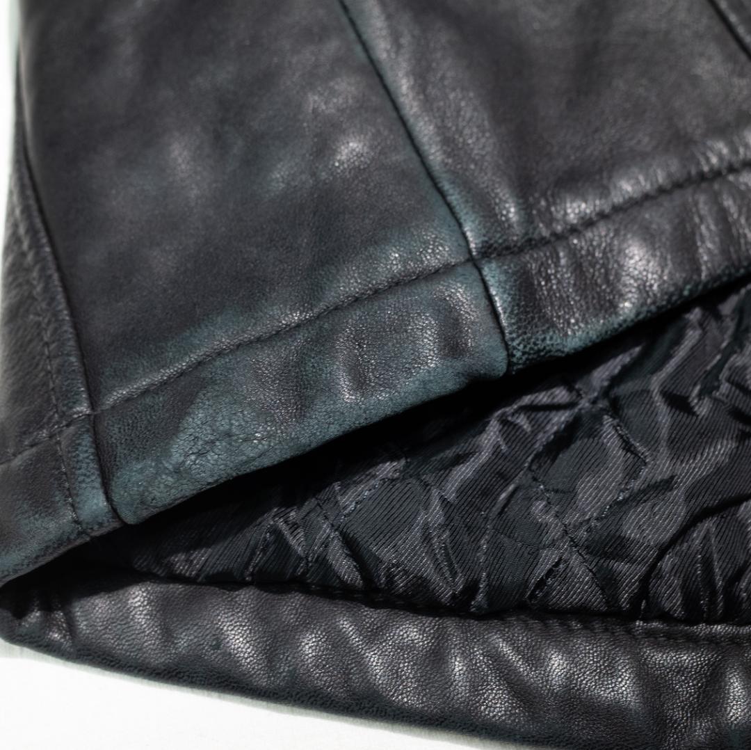 00s Dockers Premium ラムレザー カーコート XL 黒 - メルカリ