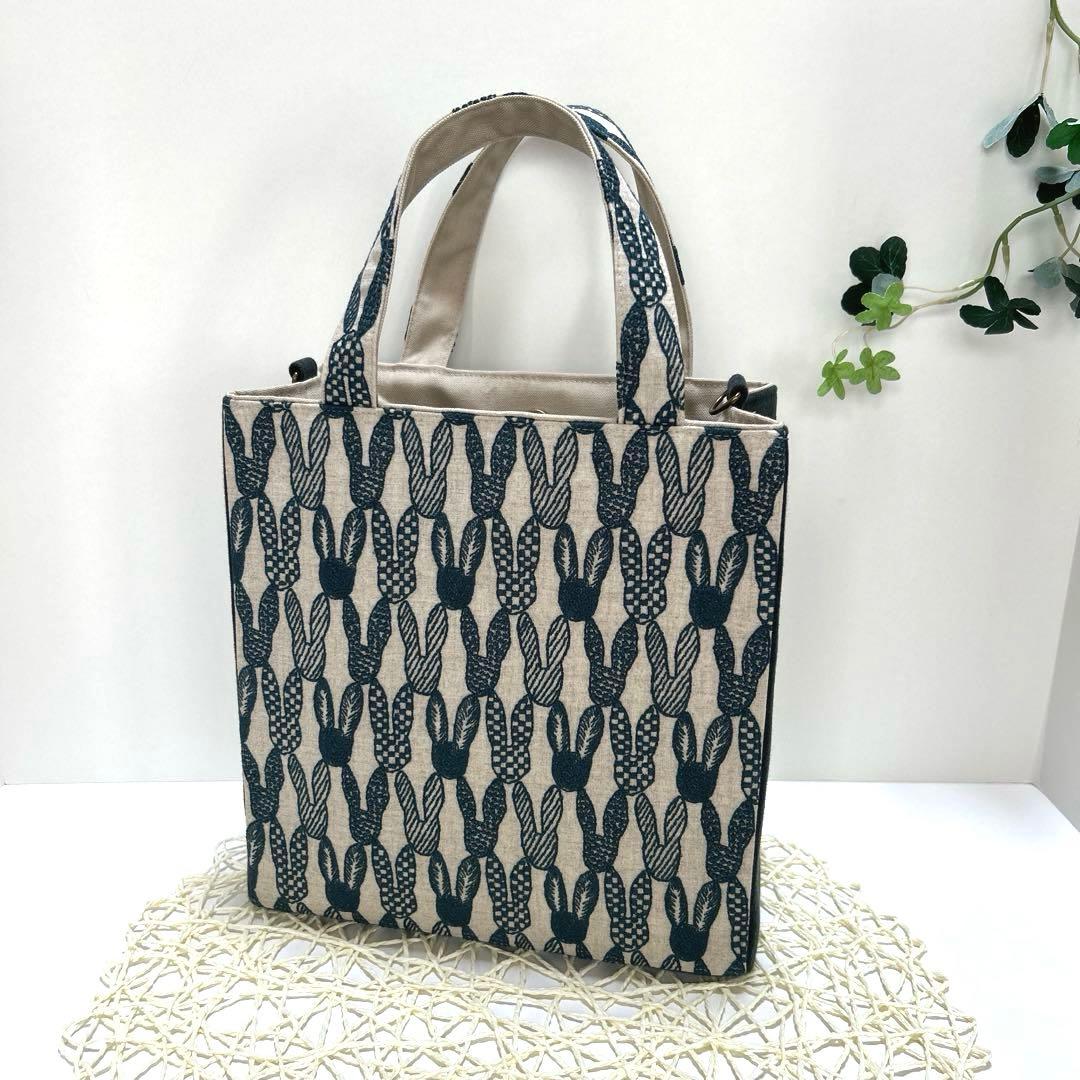 《感謝価格》ミナペルホネン　縦長スクエアトート　ハンドメイド