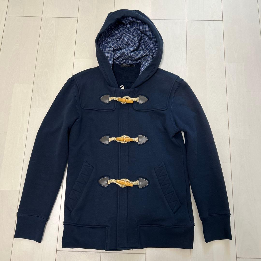 新品同様！バーバリーブラックレーベル ショート丈ダッフルコート M ネイビー BURBERRY（バーバリー） コート メンズ ダッフルコート 紺 ネイビー