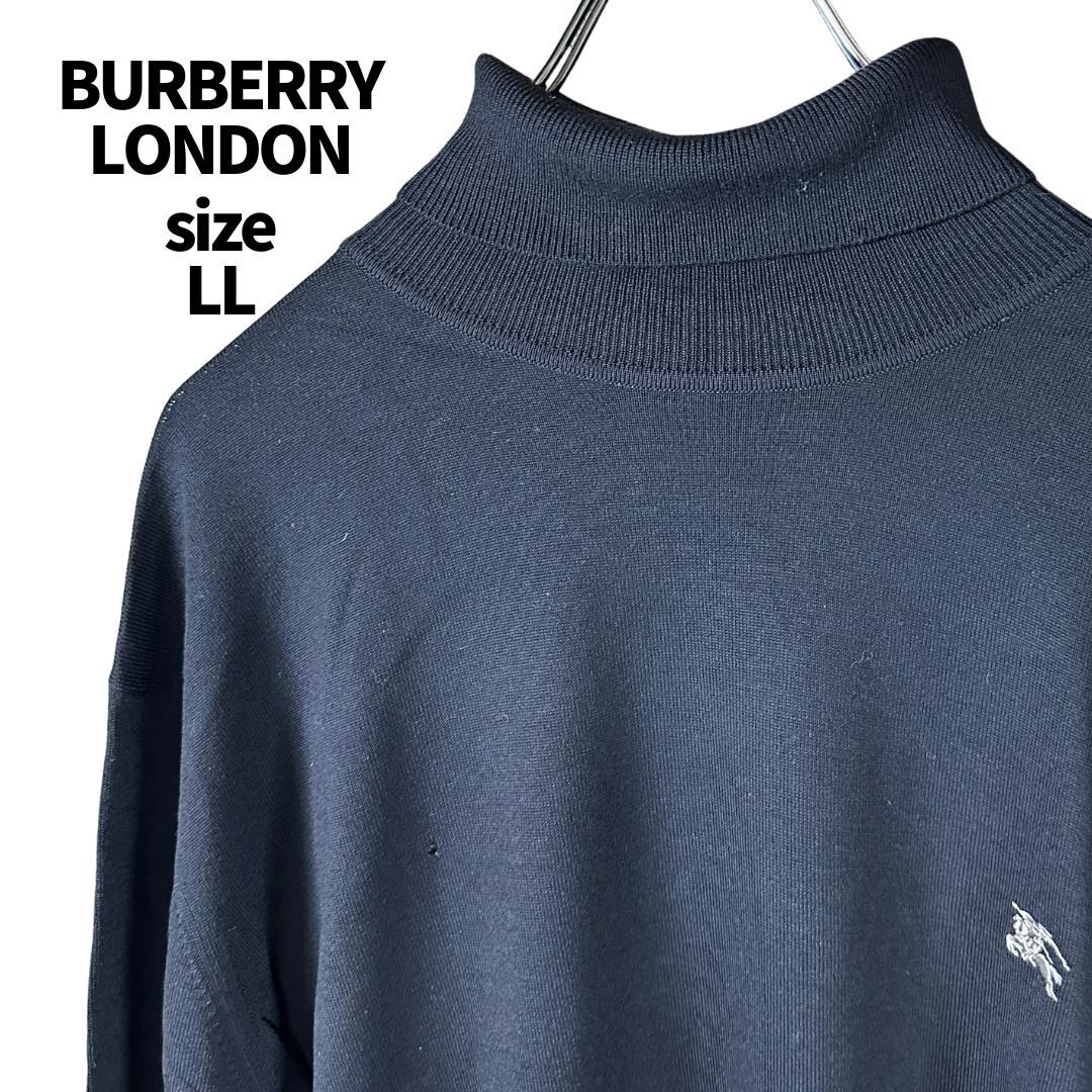 訳あり】バーバリーロンドン タートルネック トップス 黒 LL 大きい