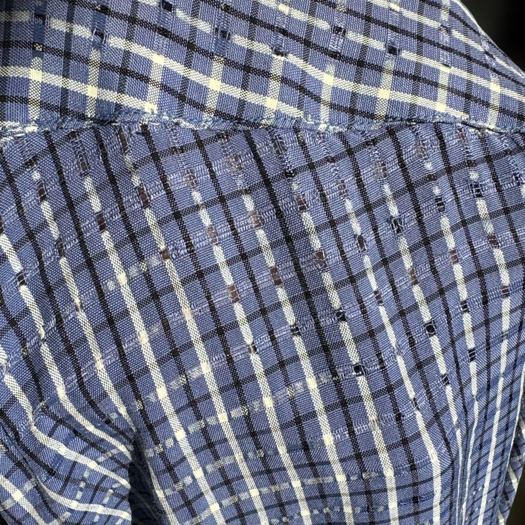 50sビンテージ】Campus レーヨンシャツ シャドー 織柄 L ロカビリー