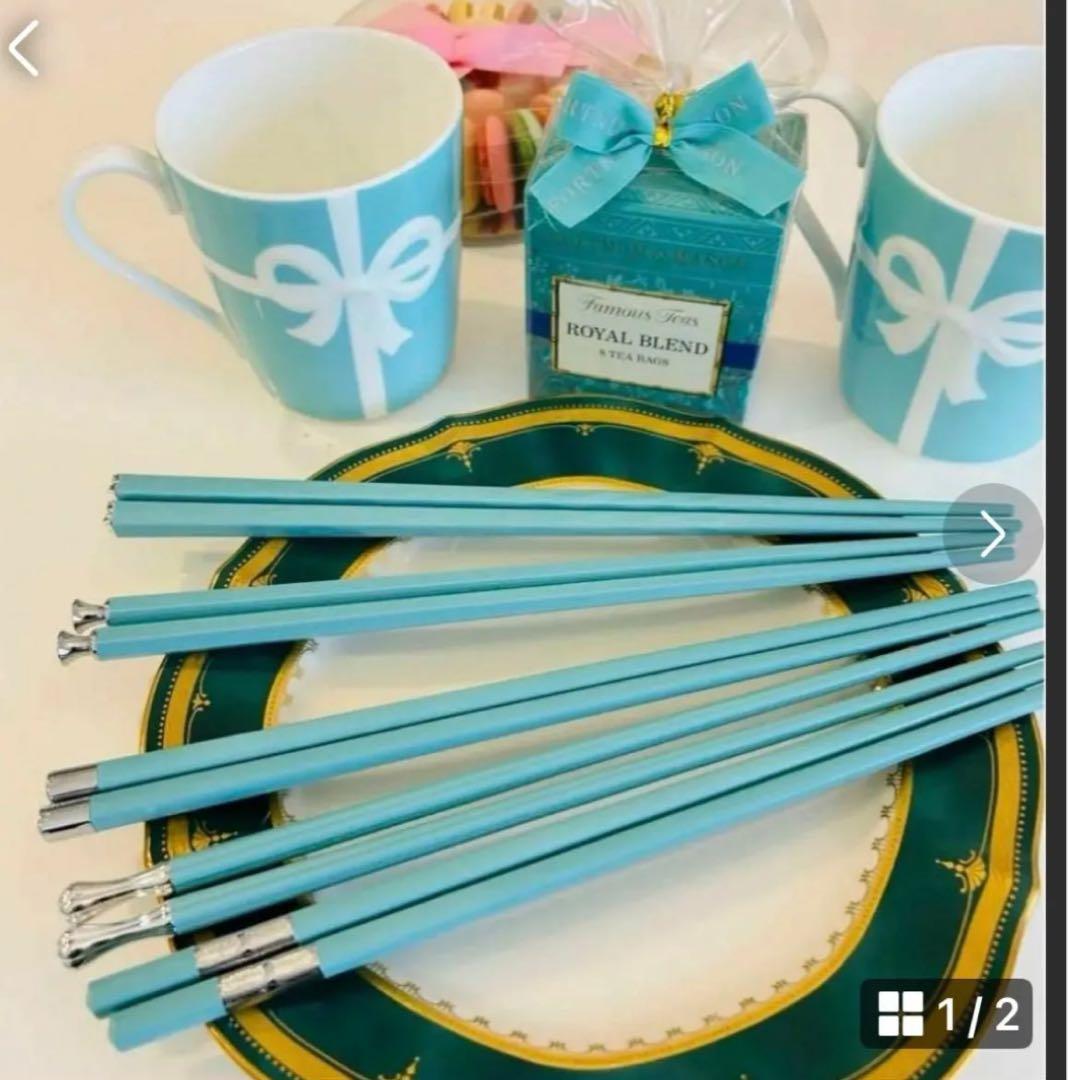 ティファニーブルーのお箸 5点 24センチ - メルカリ