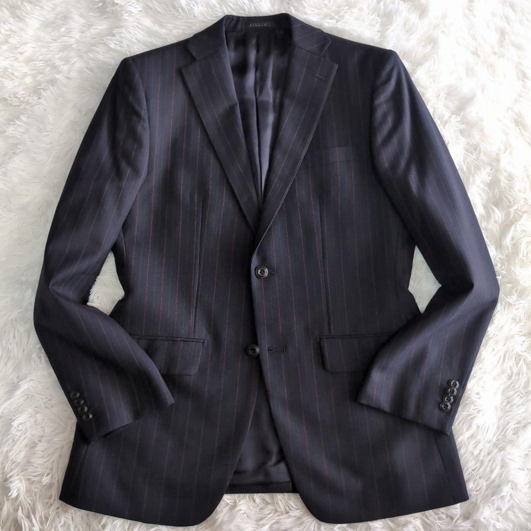 美品 ムッシュニコル ストライプ 秋冬 ビジネススーツ セットアップ 48