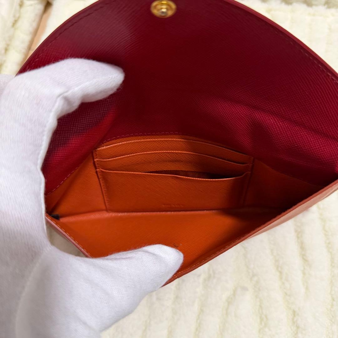 ✨️極美品✨️プラダ 長財布 エンベロープ メタルロゴ サフィアーノ