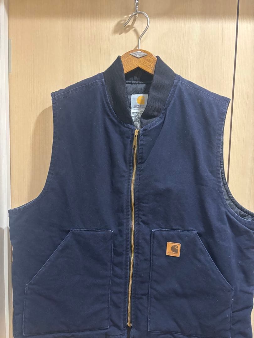 Carhartt ネイビー ベスト　xl アメリカ製 Carhartt ダックベスト ネイビー Size (XXL) ビッグサイズ