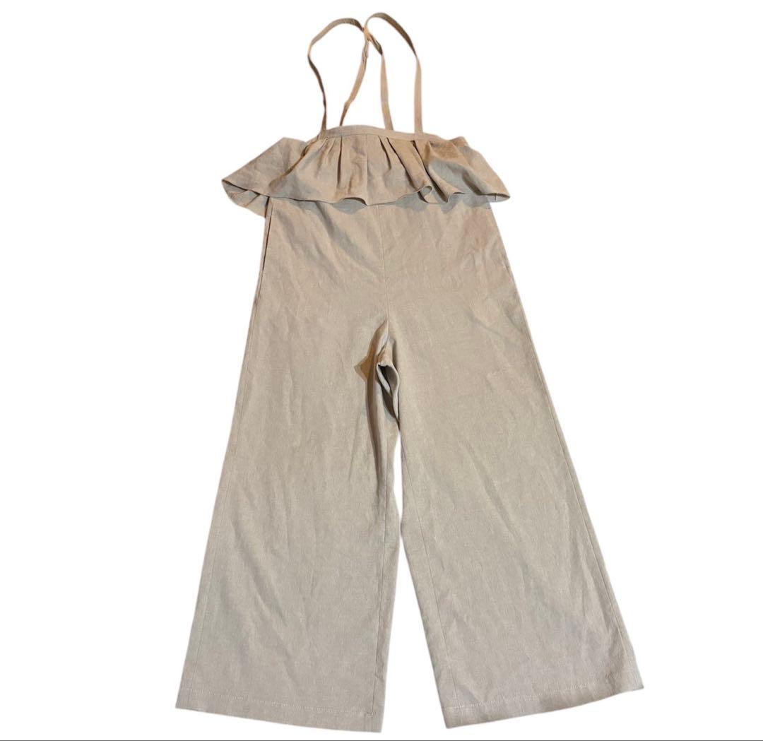 未使用級 イエナ ラブークル IENA リネンフリルサロペット ベージュ