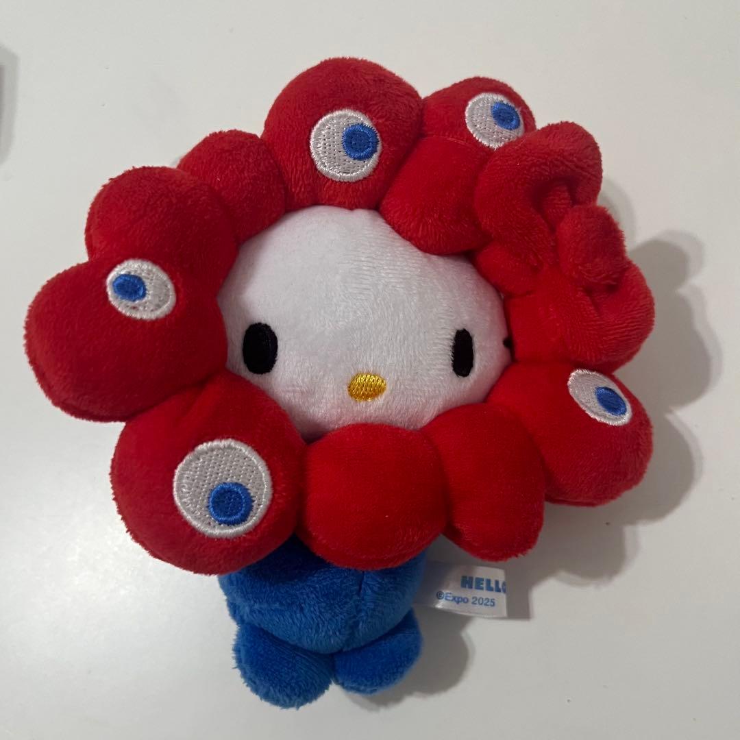 ミャクミャク キティちゃんコラボぬいぐるみキーホルダー 大阪万博