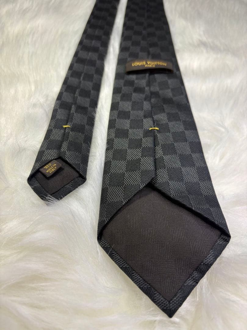 極美品】 LOUIS VUITTON ルイヴィトン ネクタイ ダミエ ブラック