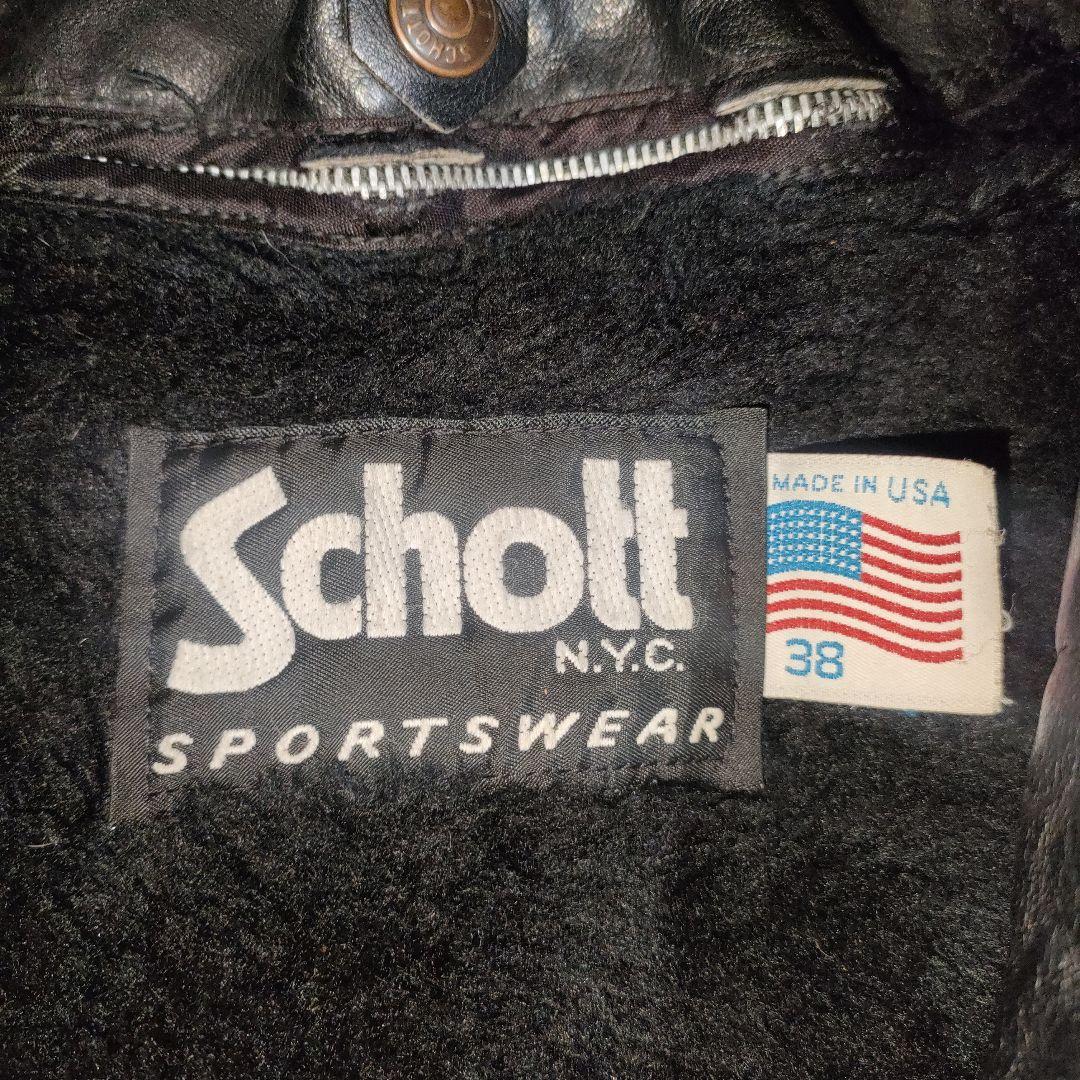 完品人気黒Schott184SMフライトジャケット38 ダメでも対応有