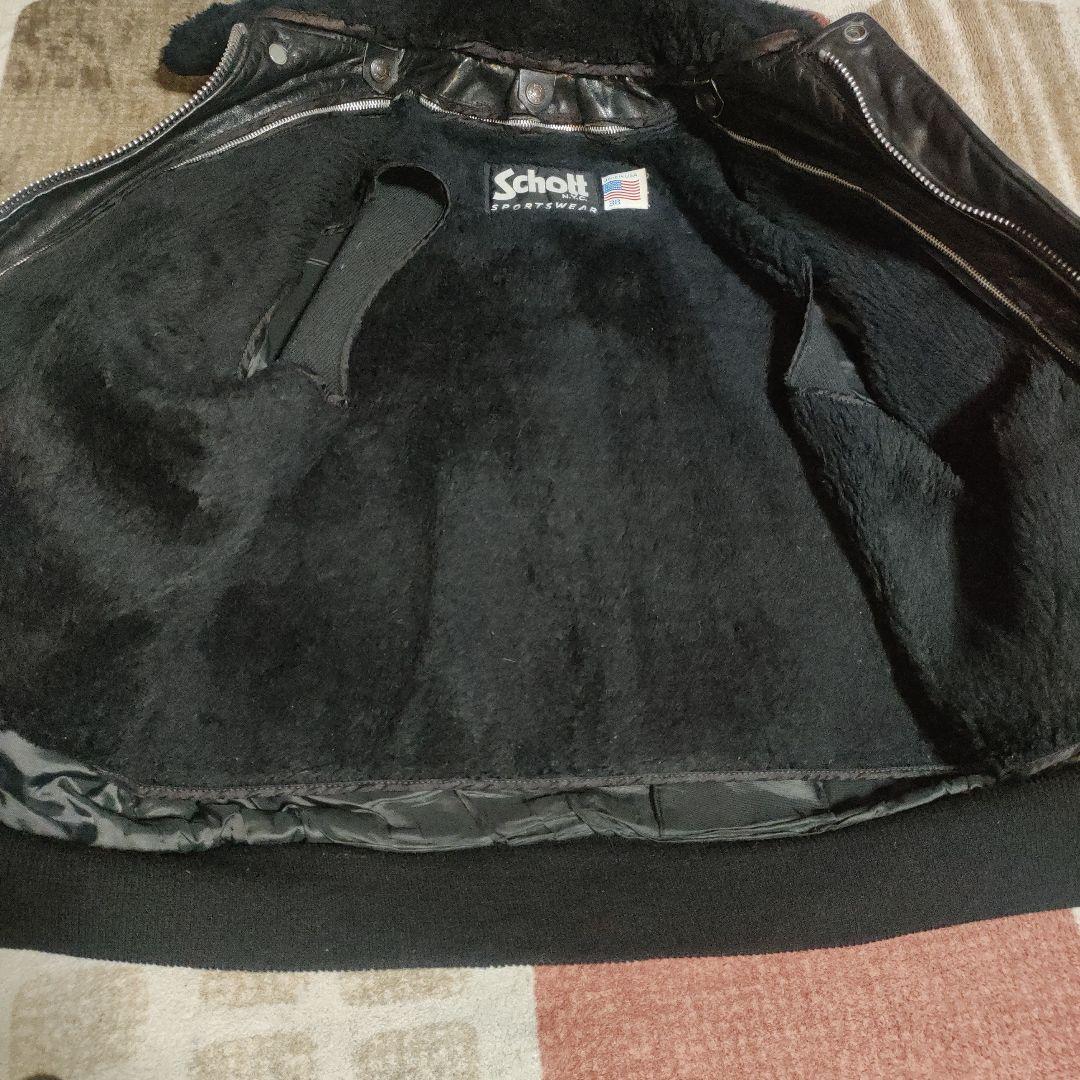 完品人気黒Schott184SMフライトジャケット38 ダメでも対応有