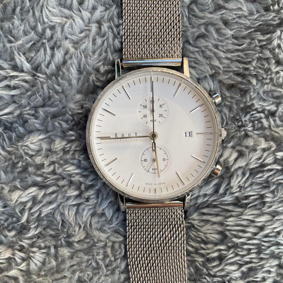 knot 腕時計 クロノグラフ CC-39SVWH1 シルバー Knot 腕時計 日本製